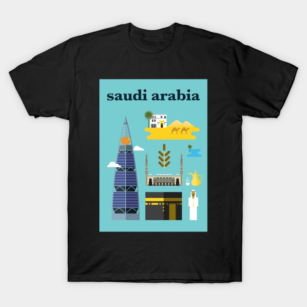 Saudi Arabia poster T-Shirt by kursatunsal